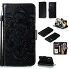 For Motorola Moto E6S 2020 Mandala Embossing Pattern Horizontal Flip Leather Case with Holder & Card Slots & Wallet & Photo Frame & Lanyard(Black) - 1