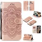 For Motorola Moto E6S 2020 Mandala Embossing Pattern Horizontal Flip Leather Case with Holder & Card Slots & Wallet & Photo Frame & Lanyard(Rose Gold) - 1