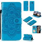 For Nokia 2.3 Mandala Embossing Pattern Horizontal Flip Leather Case with Holder & Card Slots & Wallet & Photo Frame & Lanyard(Blue) - 1