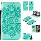 For Nokia 2.3 Mandala Embossing Pattern Horizontal Flip Leather Case with Holder & Card Slots & Wallet & Photo Frame & Lanyard(Green) - 1