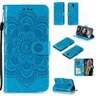 For Nokia 1.3 Mandala Embossing Pattern Horizontal Flip Leather Case with Holder & Card Slots & Wallet & Photo Frame & Lanyard(Blue) - 1