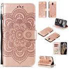 For Nokia 1.3 Mandala Embossing Pattern Horizontal Flip Leather Case with Holder & Card Slots & Wallet & Photo Frame & Lanyard(Rose Gold) - 1