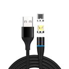 2 in 1 3A USB to Micro USB + USB-C / Type-C Fast Charging + 480Mbps Data Transmission Mobile Phone Magnetic Suction Fast Charging Data Cable, Cable Length: 2m(Black) - 1