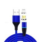 2 in 1 3A USB to 8 Pin + Micro USB Fast Charging + 480Mbps Data Transmission Mobile Phone Magnetic Suction Fast Charging Data Cable, Cable Length: 2m(Blue) - 1