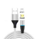 2 in 1 3A USB to 8 Pin + Micro USB Fast Charging + 480Mbps Data Transmission Mobile Phone Magnetic Suction Fast Charging Data Cable, Cable Length: 2m(Silver) - 1