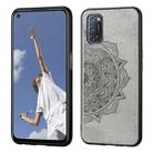 For OPPO A92 & A72 & A52 Embossed Mandala Pattern PC + TPU + Fabric Phone Case with Lanyard & Magnetic Function(Grey) - 1