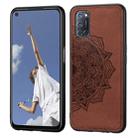 For OPPO A92 & A72 & A52 Embossed Mandala Pattern PC + TPU + Fabric Phone Case with Lanyard & Magnetic Function(Brown) - 1