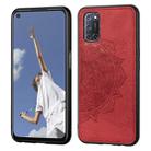For OPPO A92 & A72 & A52 Embossed Mandala Pattern PC + TPU + Fabric Phone Case with Lanyard & Magnetic Function(Red) - 1