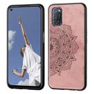 For OPPO A92 & A72 & A52 Embossed Mandala Pattern PC + TPU + Fabric Phone Case with Lanyard & Magnetic Function(Rose Gold) - 1