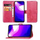 For Xiaomi Mi 10 Lite 5G Lucky Clover Pressed Flowers Pattern Leather Case with Holder & Card Slots & Wallet & Hand Strap(Rose) - 1