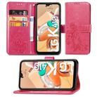 For LG K41S Lucky Clover Pressed Flowers Pattern Leather Case with Holder & Card Slots & Wallet & Hand Strap(Rose) - 1
