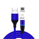 2 in 1 3A USB to 8 Pin + USB-C / Type-C Fast Charging + 480Mbps Data Transmission Mobile Phone Magnetic Suction Fast Charging Data Cable, Cable Length: 2m(Blue) - 1