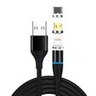 3 in 1 3A USB to 8 Pin + Micro USB + USB-C / Type-C Fast Charging + 480Mbps Data Transmission Mobile Phone Magnetic Suction Fast Charging Data Cable, Cable Length: 2m(Black) - 1
