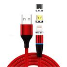 3 in 1 3A USB to 8 Pin + Micro USB + USB-C / Type-C Fast Charging + 480Mbps Data Transmission Mobile Phone Magnetic Suction Fast Charging Data Cable, Cable Length: 2m(Red) - 1