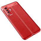 For VIVO X50 Litchi Texture TPU Shockproof Case(Red) - 1