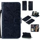 For Huawei Y5P / Honor 9S Lace Flower Embossing Pattern Horizontal Flip Leather Case , with Holder & Card Slots & Wallet & Photo Frame & Lanyard(Dark Blue) - 1