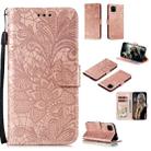 For Huawei Y5P / Honor 9S Lace Flower Embossing Pattern Horizontal Flip Leather Case , with Holder & Card Slots & Wallet & Photo Frame & Lanyard(Rose Gold) - 1