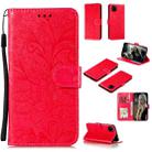 For Huawei Y5P / Honor 9S Lace Flower Embossing Pattern Horizontal Flip Leather Case , with Holder & Card Slots & Wallet & Photo Frame & Lanyard(Red) - 1