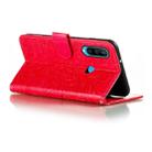 For Huawei Y6P Lace Flower Embossing Pattern Horizontal Flip Leather Case , with Holder & Card Slots & Wallet & Photo Frame & Lanyard(Red) - 5