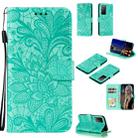For Huawei Honor X10 Lace Flower Embossing Pattern Horizontal Flip Leather Case , with Holder & Card Slots & Wallet & Photo Frame & Lanyard(Green) - 1