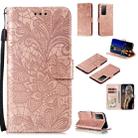 For Huawei Honor X10 Lace Flower Embossing Pattern Horizontal Flip Leather Case , with Holder & Card Slots & Wallet & Photo Frame & Lanyard(Red) - 1