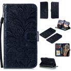 For Nokia 2.3 Lace Flower Embossing Pattern Horizontal Flip Leather Case , with Holder & Card Slots & Wallet & Photo Frame & Lanyard(Dark Blue) - 1