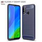 For Huawei P smart 2020 Brushed Texture Carbon Fiber TPU Case(Navy Blue) - 1