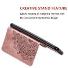 For Xiaomi 10 Lite 5G Mandala Embossed Magnetic Cloth PU + TPU + PC Case with Holder & Card Slots & Wallet & Photo Frame & Strap(Rose Gold) - 5