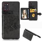 For Samsung Galaxy A31 Mandala Embossed Magnetic Cloth PU + TPU + PC Case with Holder & Card Slots & Wallet & Photo Frame & Strap(Black) - 1