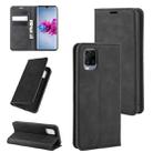 For ZTE Axon 11 Retro-skin Business Magnetic Suction Leather Case with Holder & Card Slots & Wallet(Black) - 1