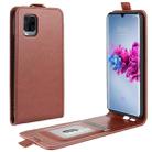 For ZTE Axon 11 R64 Texture Single Vertical Flip Leather Protective Case with Card Slots & Photo Frame(Brown) - 1