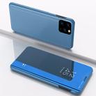 For Huawei Y5P/Honor 9S Plated Mirror Horizontal Flip Leather Case with Holder(Blue) - 1