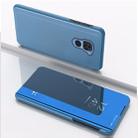 For Xiaomi Redmi Note9/Red 10X 5G Plated Mirror Horizontal Flip Leather Case with Holder(Blue) - 1