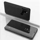 For Samsung Galaxy A21S Plated Mirror Horizontal Flip Leather Case with Holder(Black) - 1