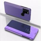 For Samsung Galaxy A21S Plated Mirror Horizontal Flip Leather Case with Holder(Purple Blue) - 1