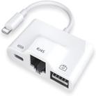 ZS-KL21822 3 in 1 8 Pin to RJ45 Ethernet Port + 8 Pin Charging Port + Camera USB 3.0 Read Multi-function Converter - 1