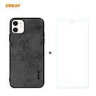 For iPhone 11 ENKAY ENK-PC0282 2 in 1 Business Series Fabric Texture PU Leather + TPU Soft Slim Case Cover ＆ 0.26mm 9H 2.5D Tempered Glass Film(Black) - 1