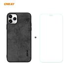 For iPhone 11 Pro Max ENKAY ENK-PC0302 2 in 1 Business Series Fabric Texture PU Leather + TPU Soft Slim Case Cover ＆ 0.26mm 9H 2.5D Tempered Glass Film(Black) - 1