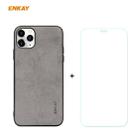 For iPhone 11 Pro Max ENKAY ENK-PC0302 2 in 1 Business Series Fabric Texture PU Leather + TPU Soft Slim Case Cover ＆ 0.26mm 9H 2.5D Tempered Glass Film(Grey) - 1