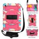 For Samsung Galaxy Tab A 10.1 2019 (T510 / T515) 360 Degree Rotation PC + Silicone Shockproof Combination Case with Holder & Hand Grip Strap & Neck Strap(Colorful+Hot Pink) - 1