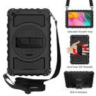 For Samsung Galaxy Tab A 10.1 2019 (T510 / T515) 360 Degree Rotation PC + Silicone Shockproof Combination Case with Holder & Hand Grip Strap & Neck Strap(Black) - 1