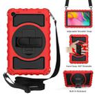 For Samsung Galaxy Tab A 10.1 2019 (T510 / T515) 360 Degree Rotation PC + Silicone Shockproof Combination Case with Holder & Hand Grip Strap & Neck Strap(Red) - 1