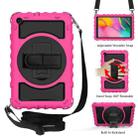 For Samsung Galaxy Tab A 10.1 2019 (T510 / T515) 360 Degree Rotation PC + Silicone Shockproof Combination Case with Holder & Hand Grip Strap & Neck Strap(Hot Pink) - 1