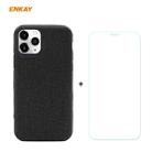 For iPhone 11 Pro ENKAY ENK-PC0322 2 in 1 Business Series Denim Texture PU Leather + TPU Soft Slim CaseCover ＆ 0.26mm 9H 2.5D Tempered Glass Film(Black) - 1