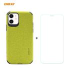 For iPhone 11 ENKAY ENK-PC0312 2 in 1 Business Series Denim Texture PU Leather + TPU Soft Slim Case Cover ＆ 0.26mm 9H 2.5D Tempered Glass Film(Green) - 1