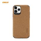 For iPhone 11 Pro Max ENKAY ENK-PC033 Business Series Denim Texture PU Leather + TPU Soft Slim Case Cover(Brown) - 1