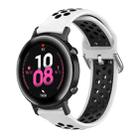 20mm For Huami Amazfit GTS / Samsung Galaxy Watch Active 2 / Huawei Watch GT2 42MM Inner Buckle Silicone Watch Band(White black) - 1