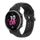 20mm For Huami Amazfit GTS / Samsung Galaxy Watch Active 2 / Huawei Watch GT2 42MM Inner Buckle Silicone Watch Band(Coal black black) - 1