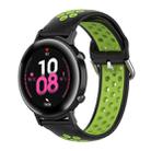 20mm For Huami Amazfit GTS / Samsung Galaxy Watch Active 2 / Huawei Watch GT2 42MM Inner Buckle Silicone Watch Band(Black green) - 1