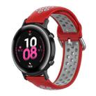 20mm For Huami Amazfit GTS / Samsung Galaxy Watch Active 2 / Huawei Watch GT2 42MM Inner Buckle Silicone Watch Band(Red grey) - 1